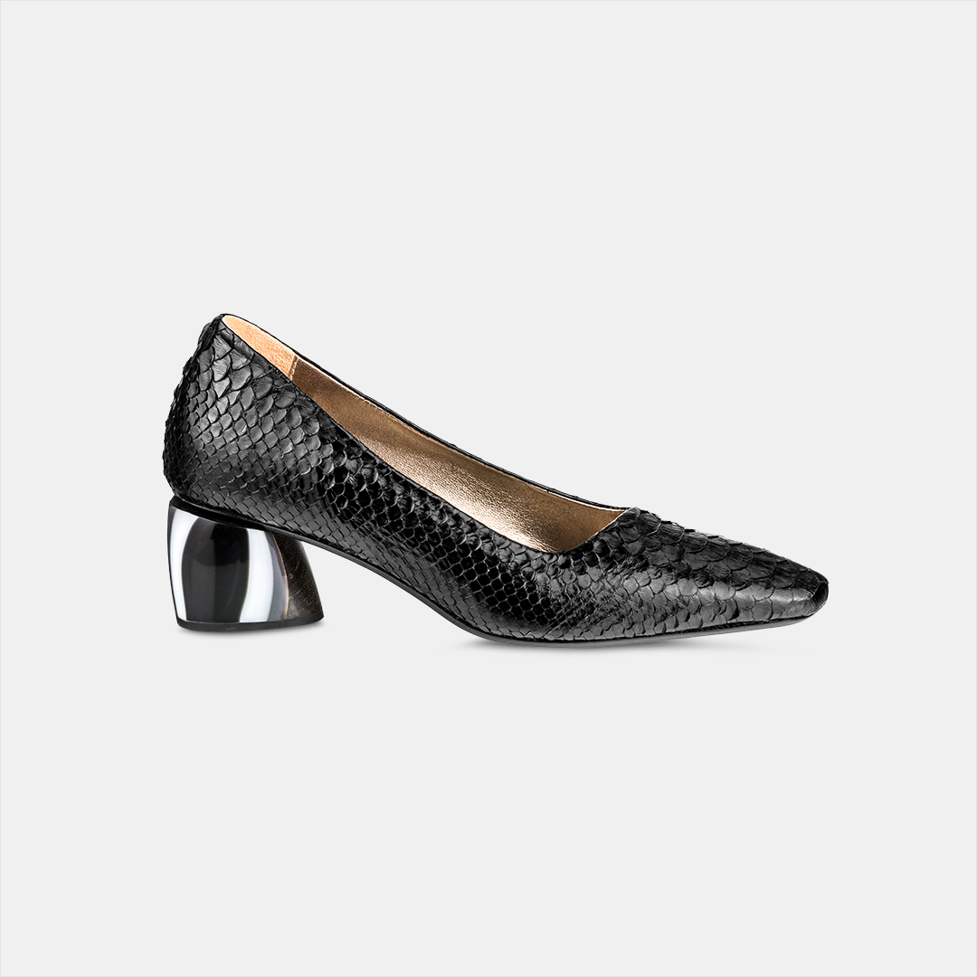 Scarpin Python Salto Acrílico Black