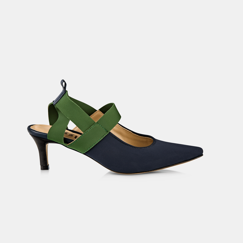 Scarpin Elastano Bicolor