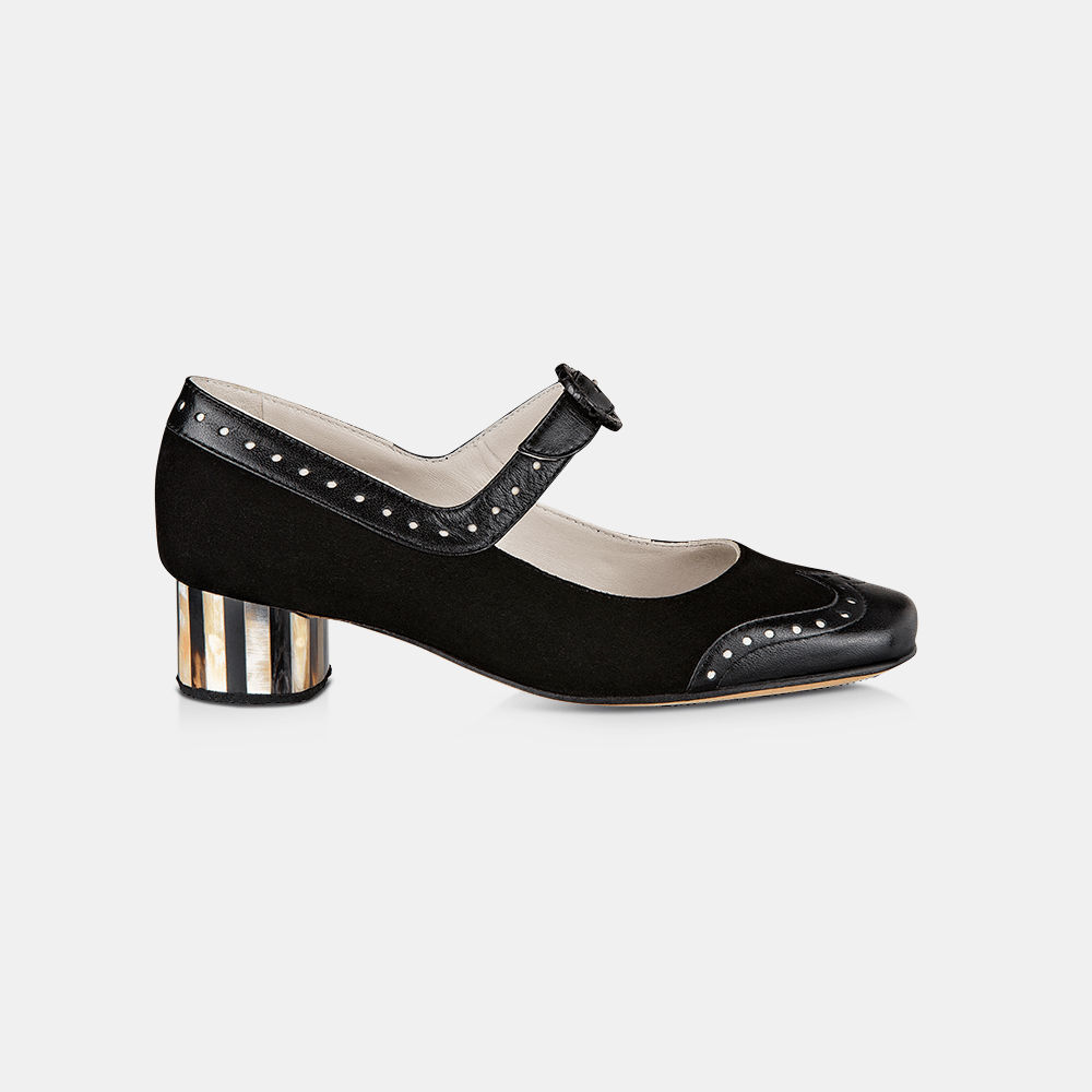 Sapato Boneca Marchetaria Preto