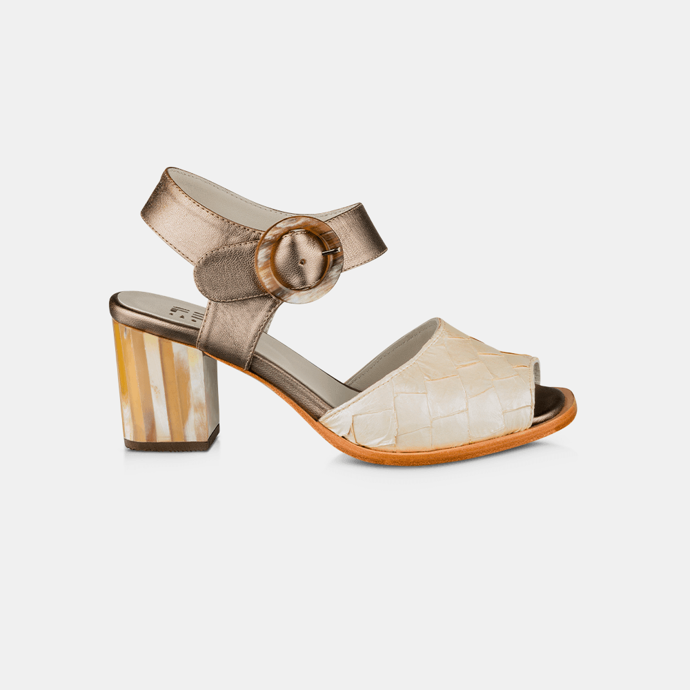 SandáliaSalto Alto Firenze Pirarucu Perolado